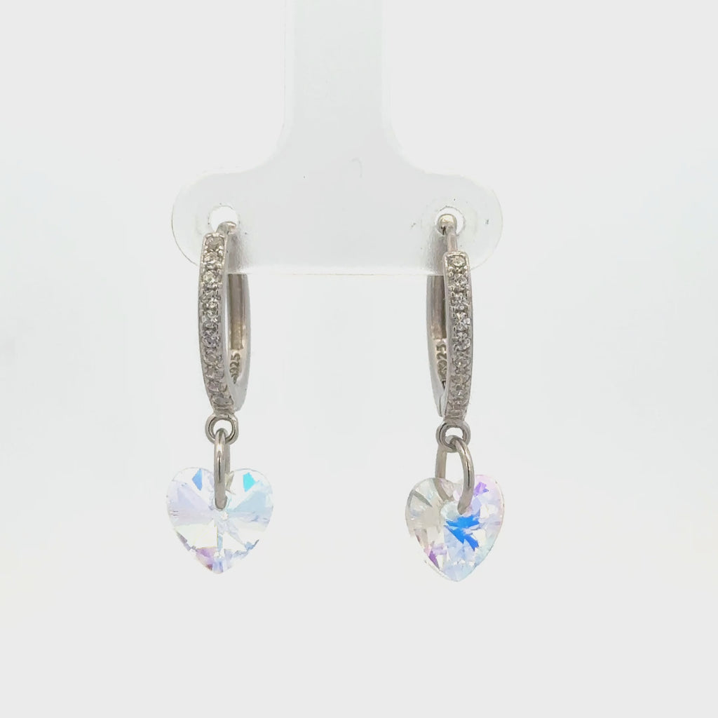 Heart White Drops Baali Earring