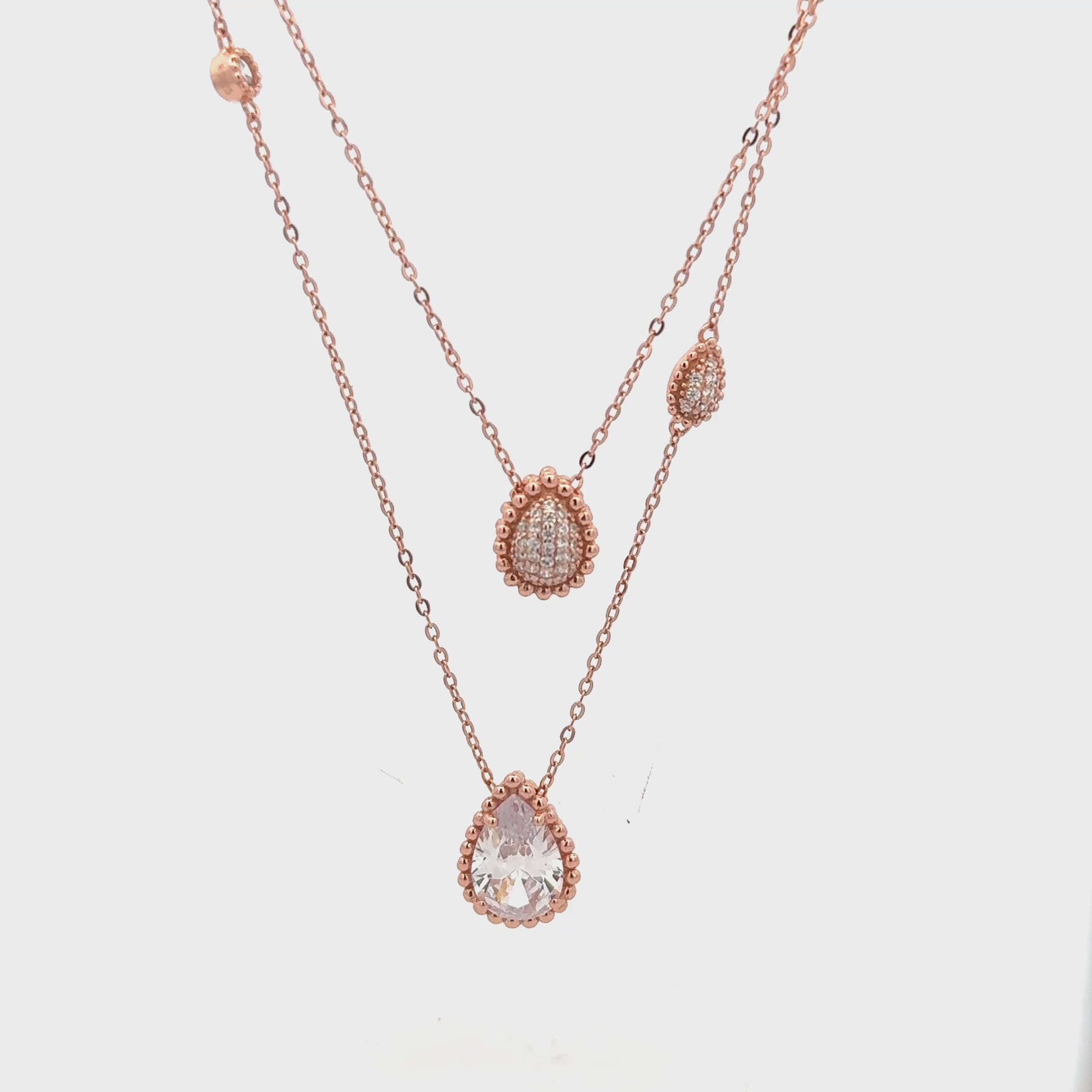 Rosegold Double Layer chain with pendent