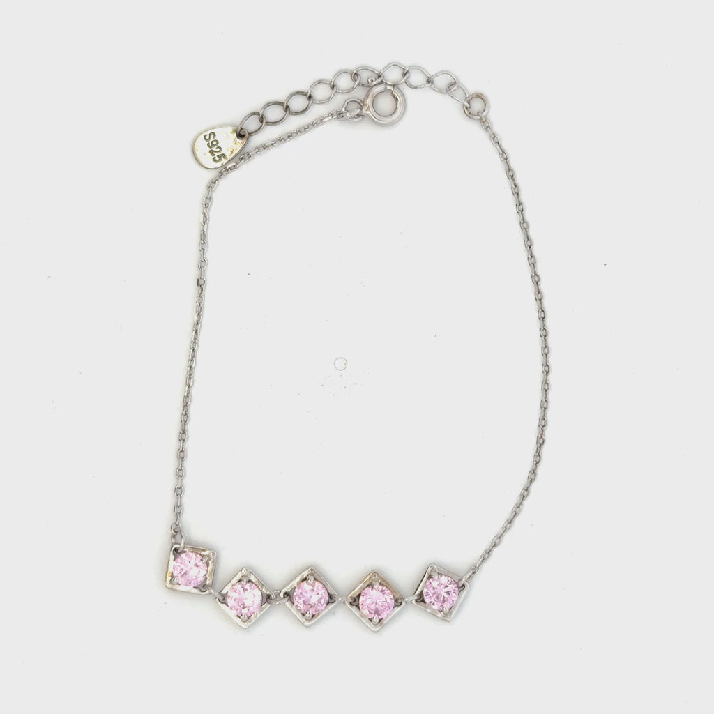 Single Pink Square Bracelet
