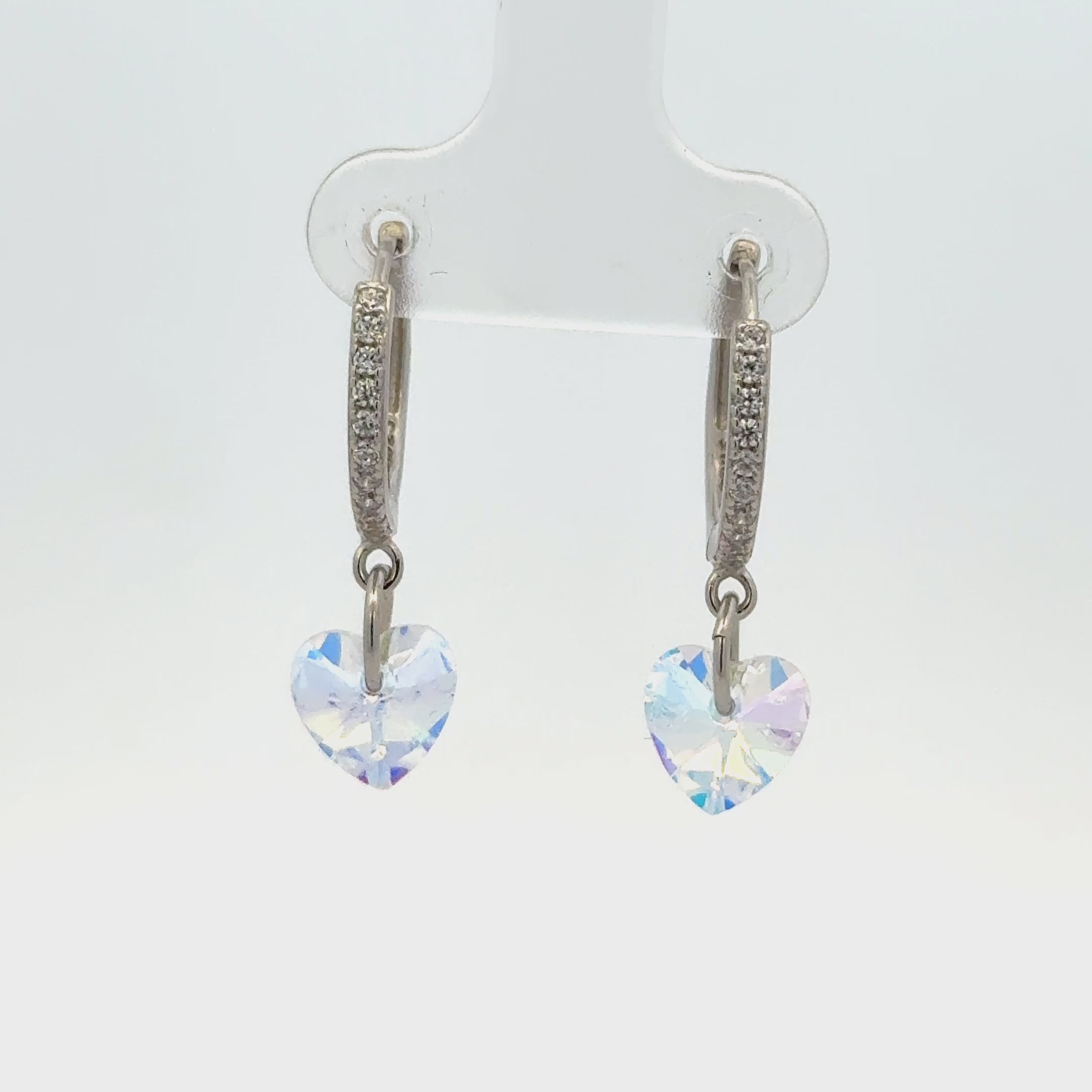 Heart White Drops Baali Earring