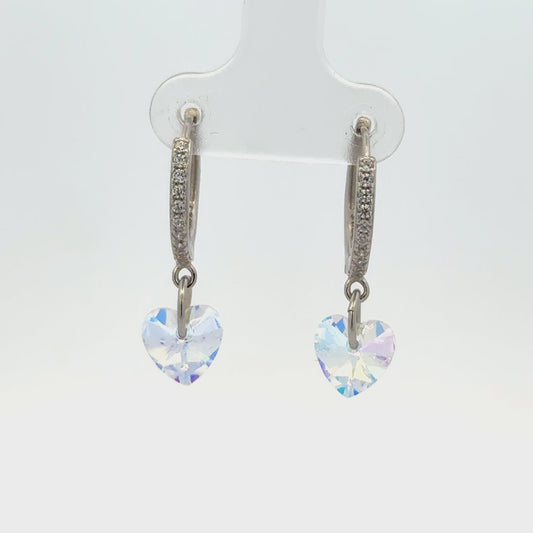 Heart White Drops Baali Earring