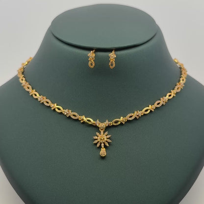 Gold Plated Necklace with earrings