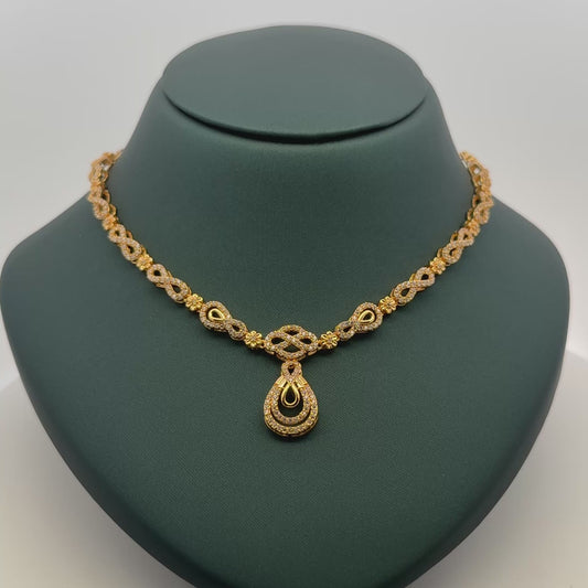 Gold Plated Necklace with earrings