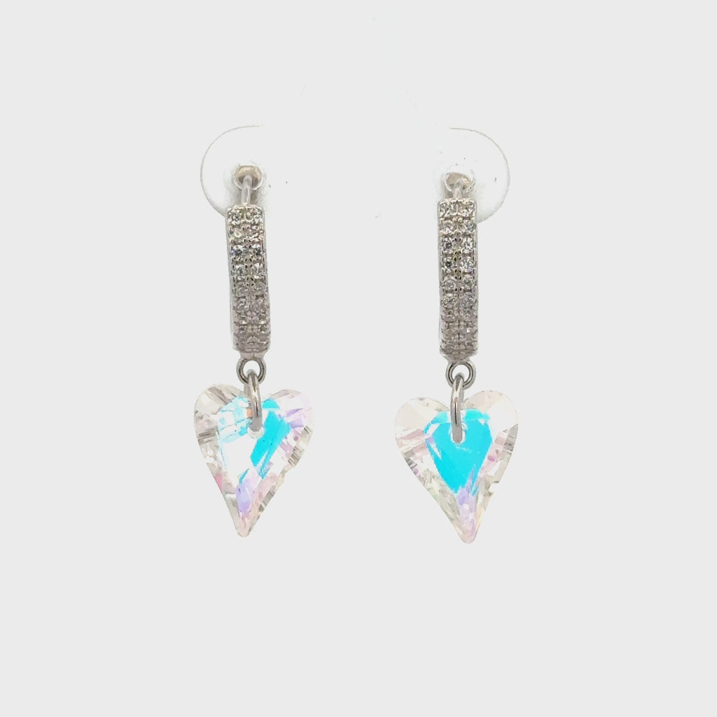 Heart White Drops Baali Earring