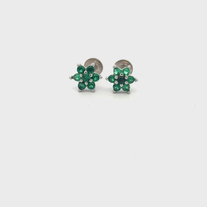 Satdani Green Center Stone Earrings