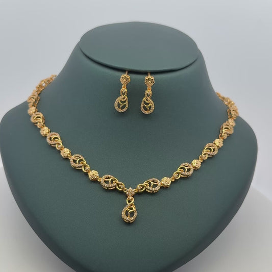 Gold Plated Necklace with earrings