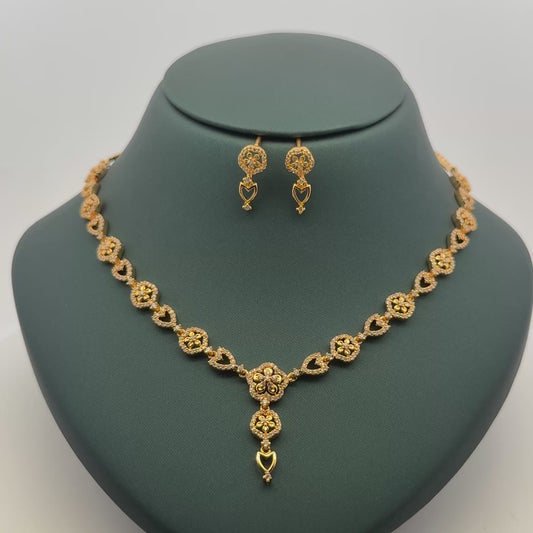 Gold Plated Necklace with earrings