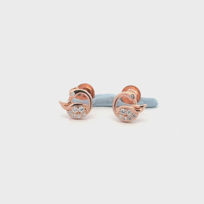 Rosegold Swan Earring