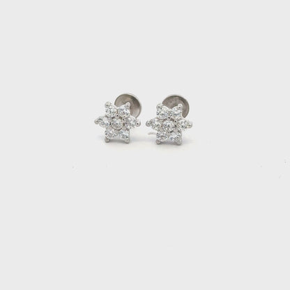 Satdani White Center Stone Earrings