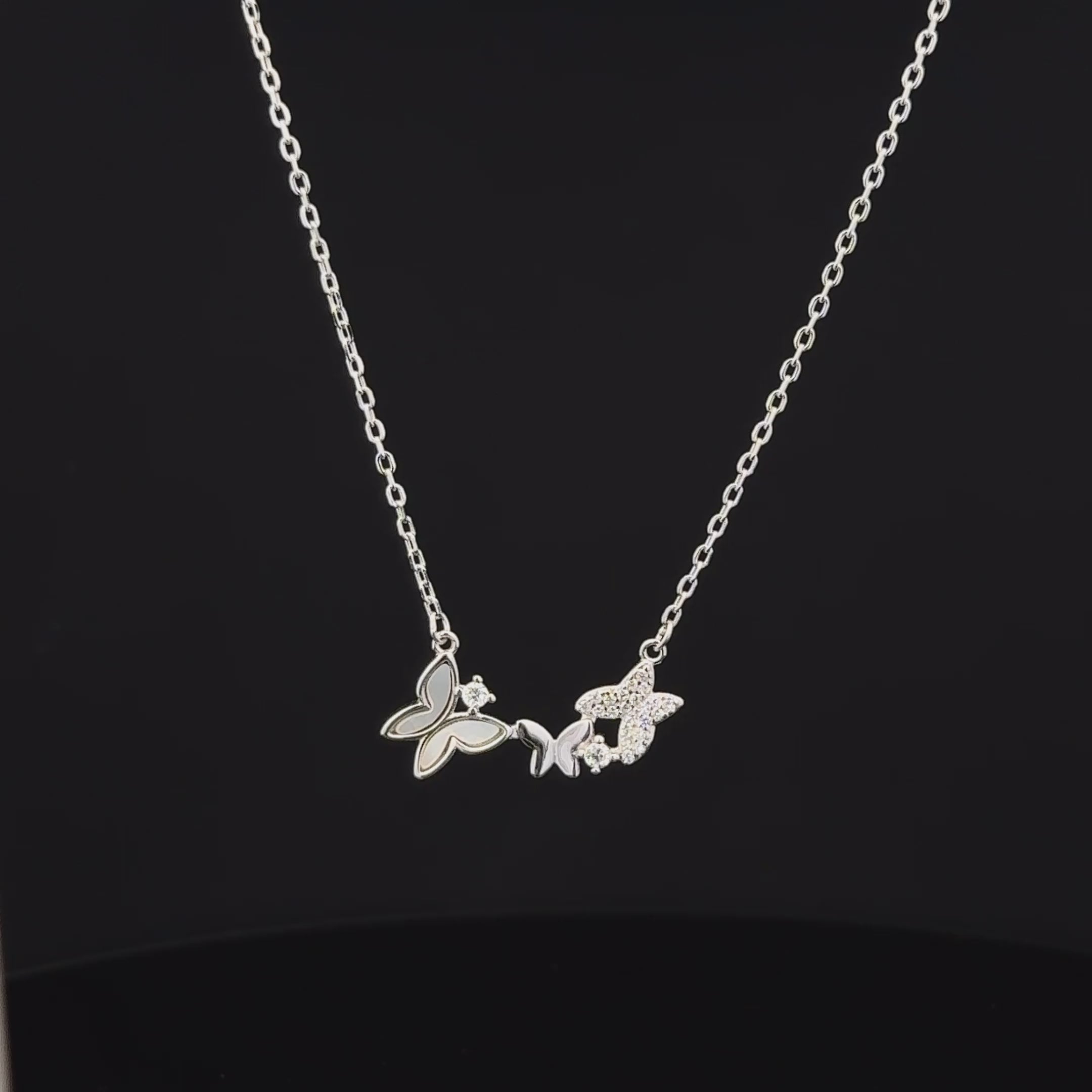 The Fluttering Trio Butterfly chain with pendant
