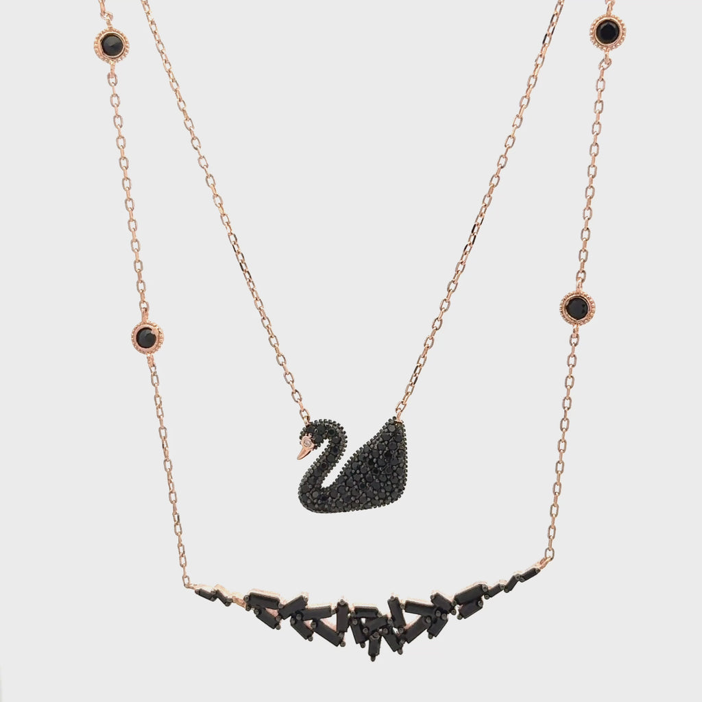 Rosegold Swan Chain With Pendant