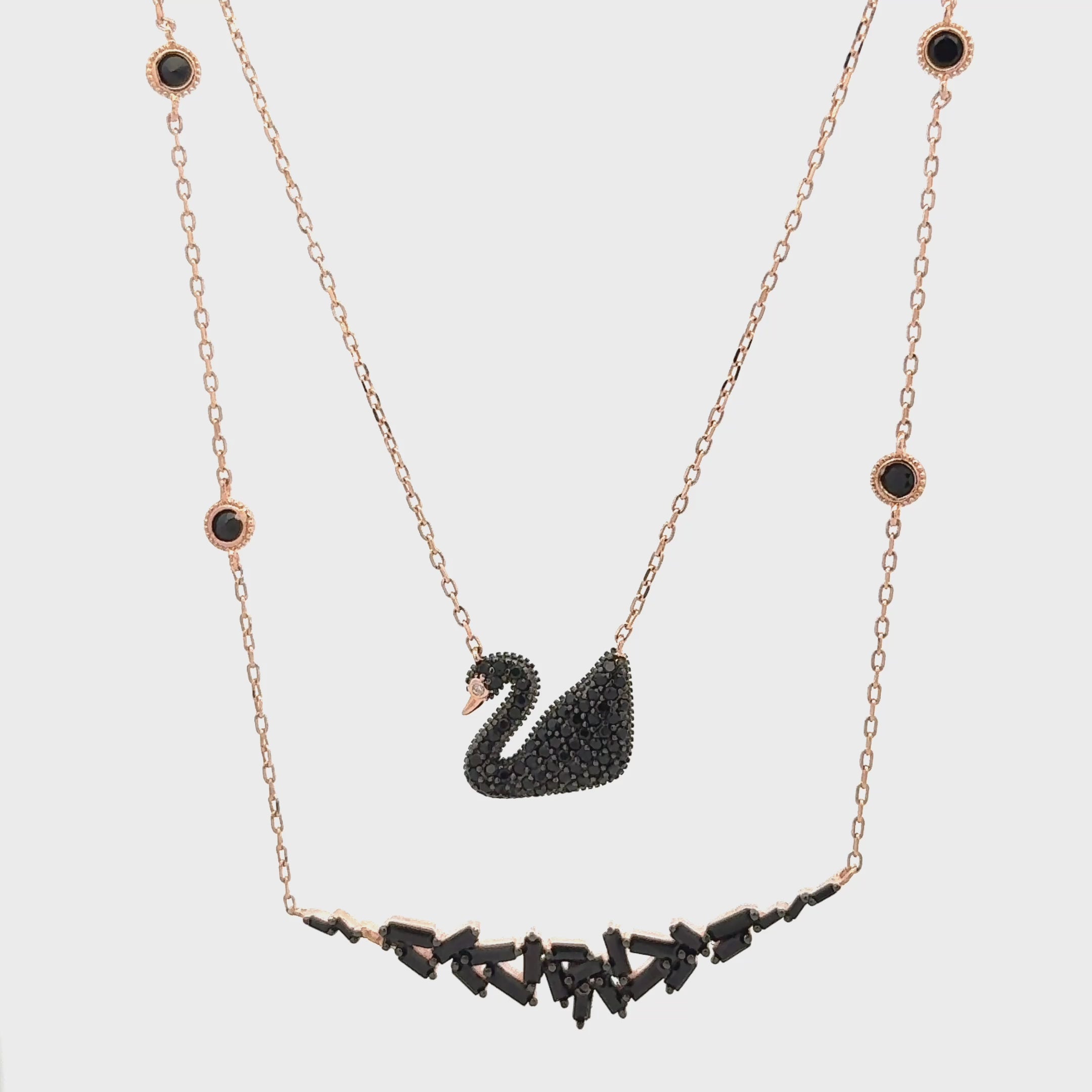 Rosegold Swan Chain With Pendant
