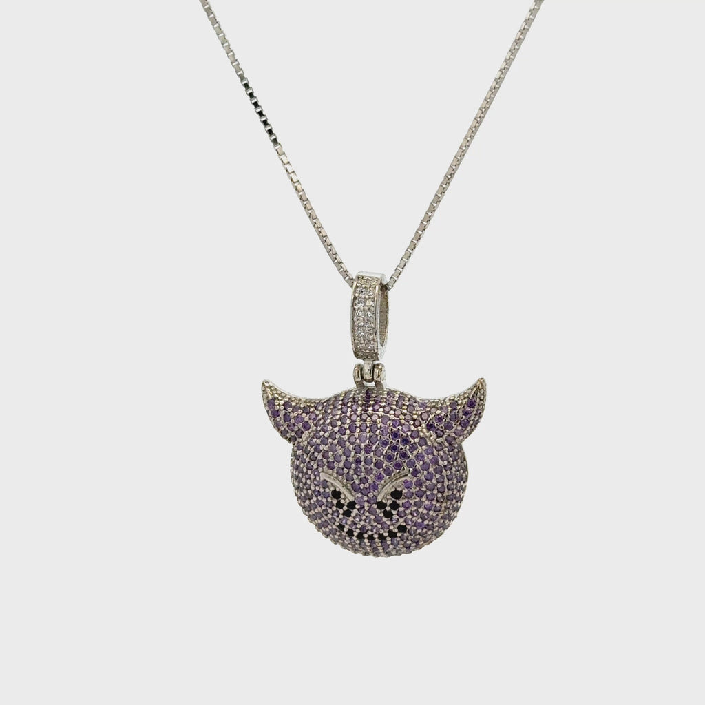 Rhodium Devil chain with pendent