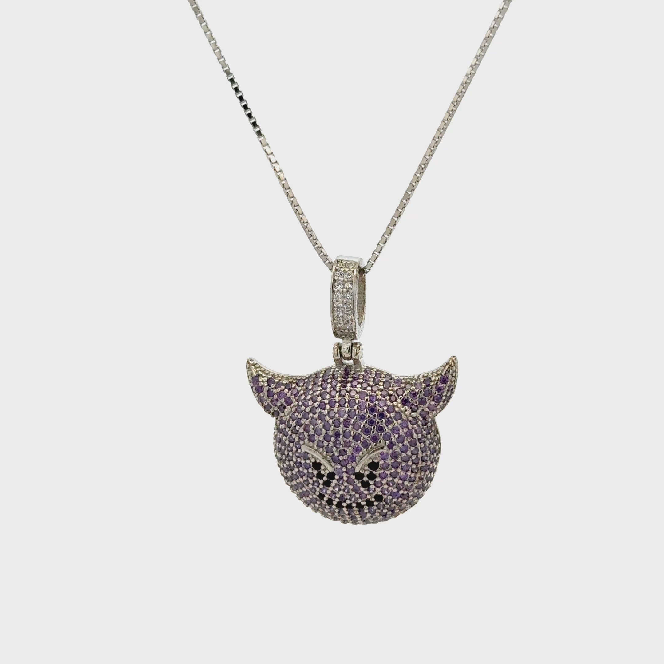Rhodium Devil chain with pendent