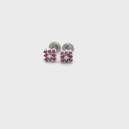 Multistone Red Earrings