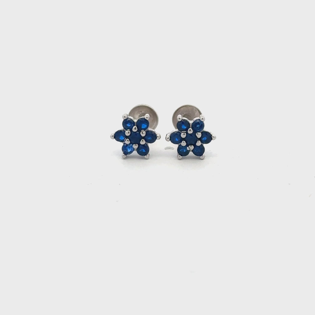 Satdani Blue Center Stone Earrings