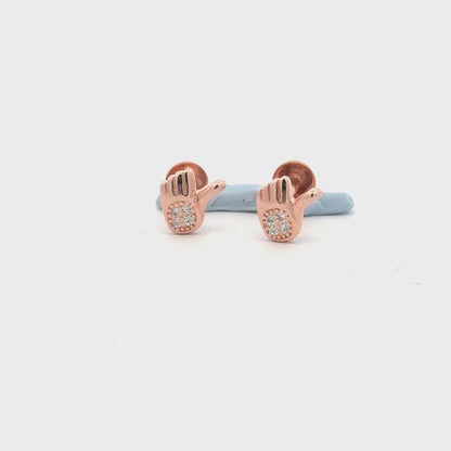 Hand Rosegold Earring