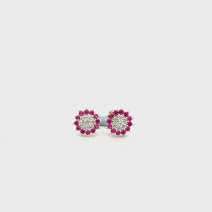 Multistone Red Second Earrings