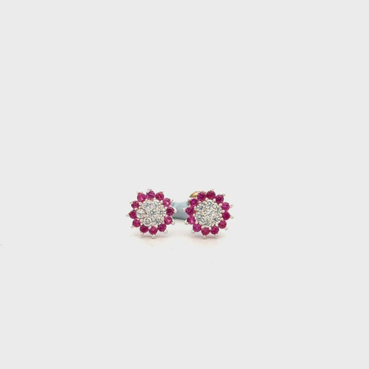 Multistone Red Second Earrings