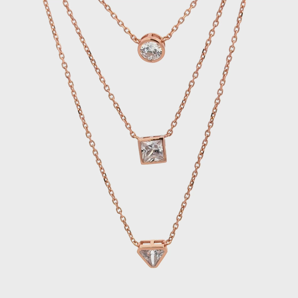 Rosegold Geometry Chain With Pendant