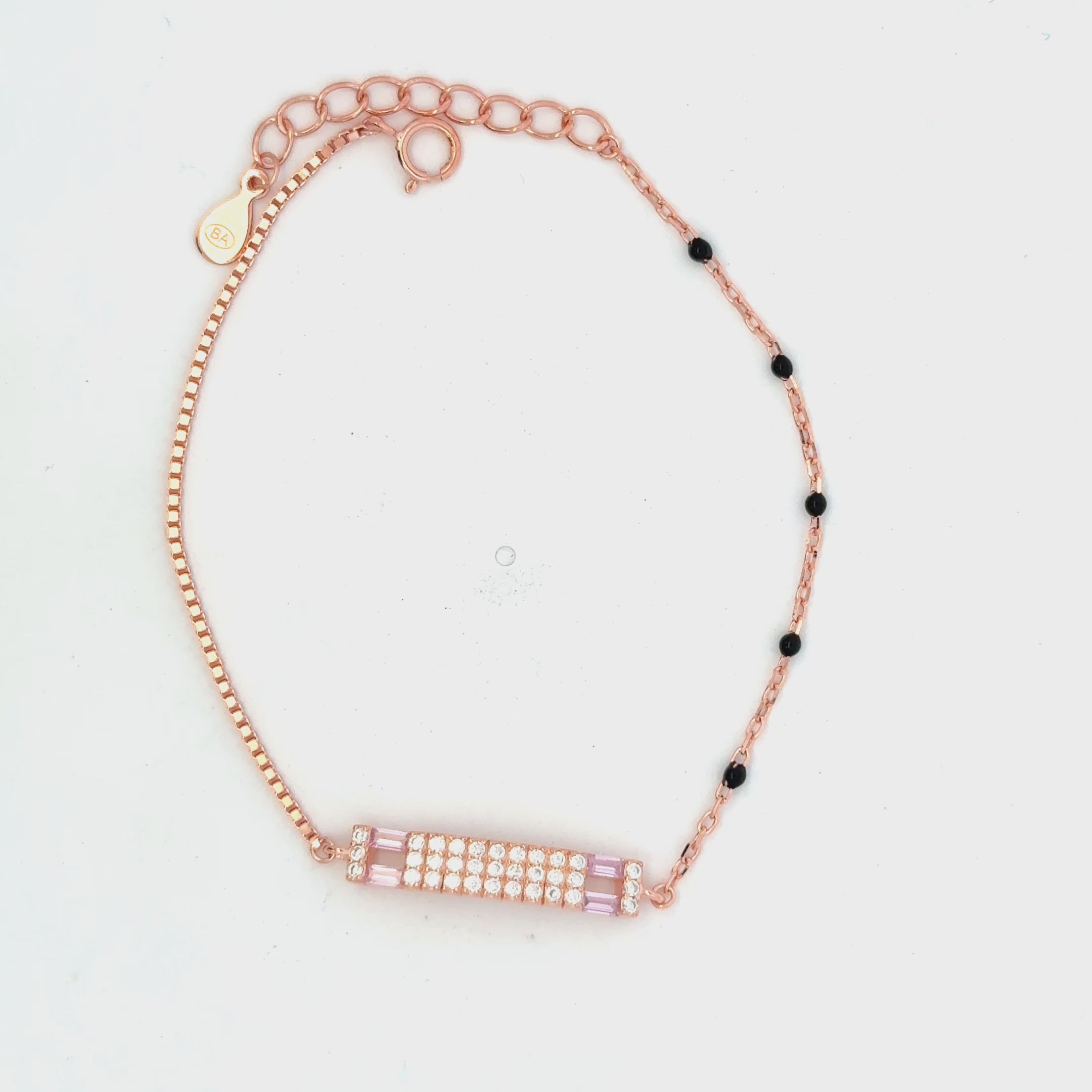 Black Beads Rosegold Bracelet