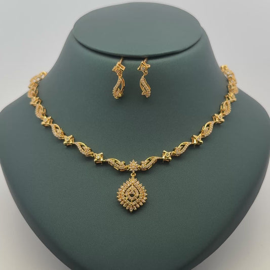 Gold Plated Necklace with earrings
