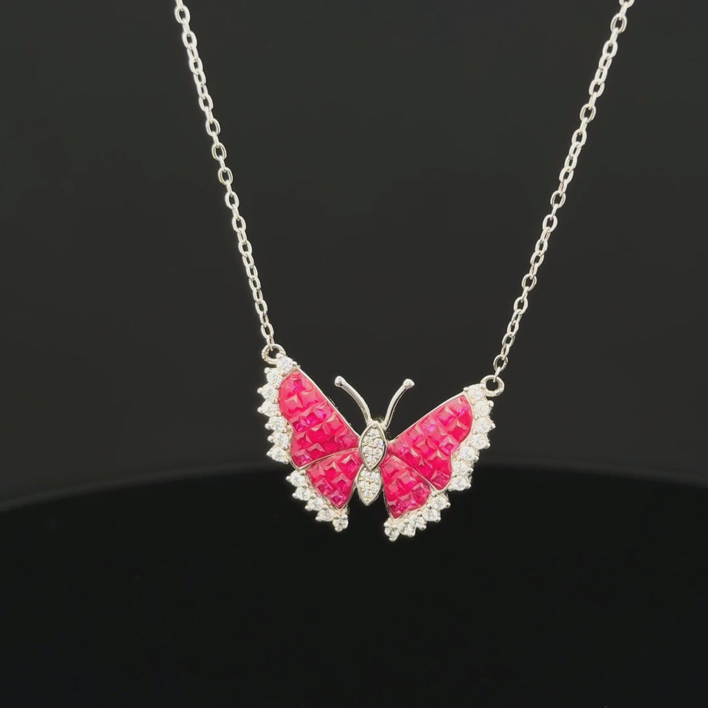 The Crimson Monarch Butterfly Pendant