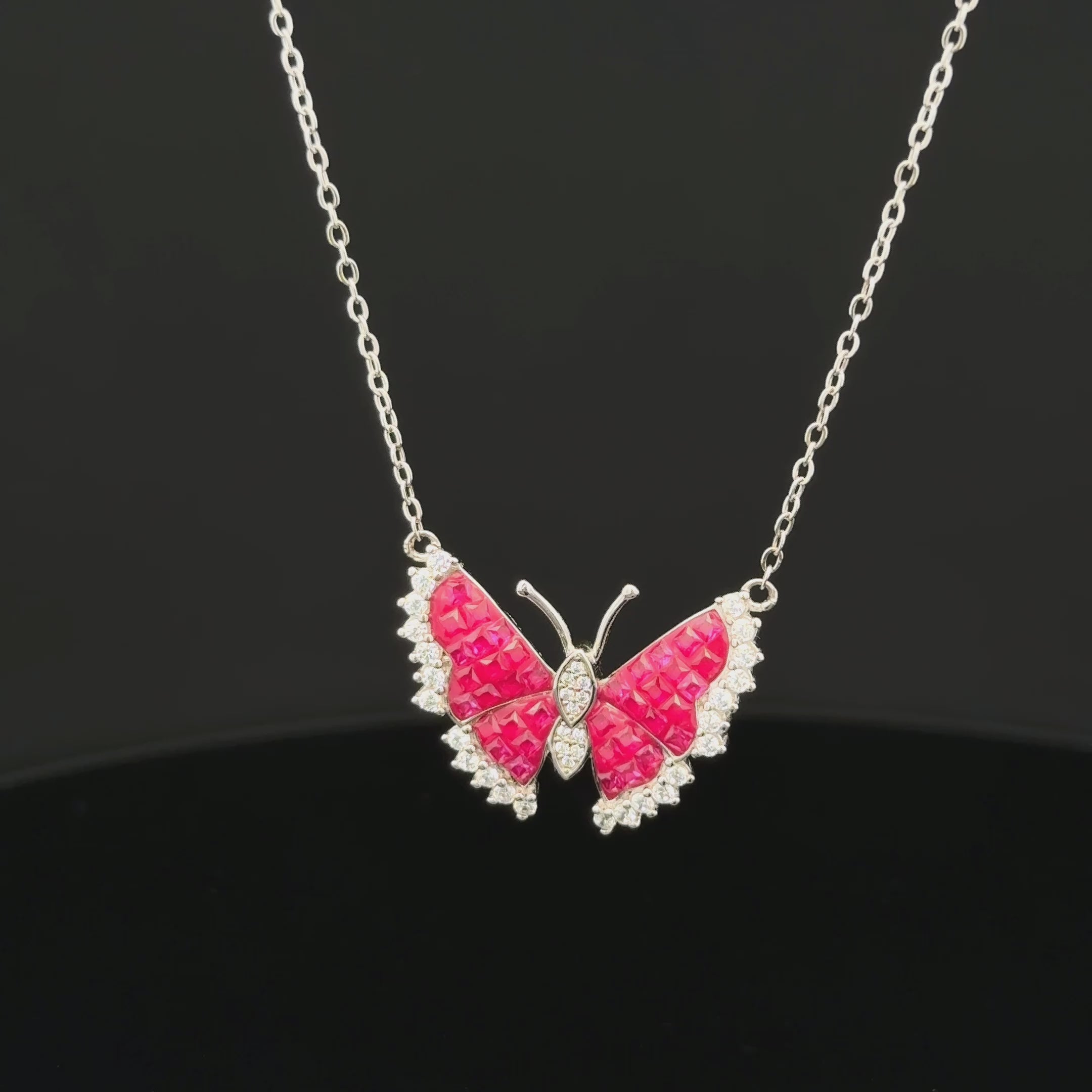 The Crimson Monarch Butterfly Pendant