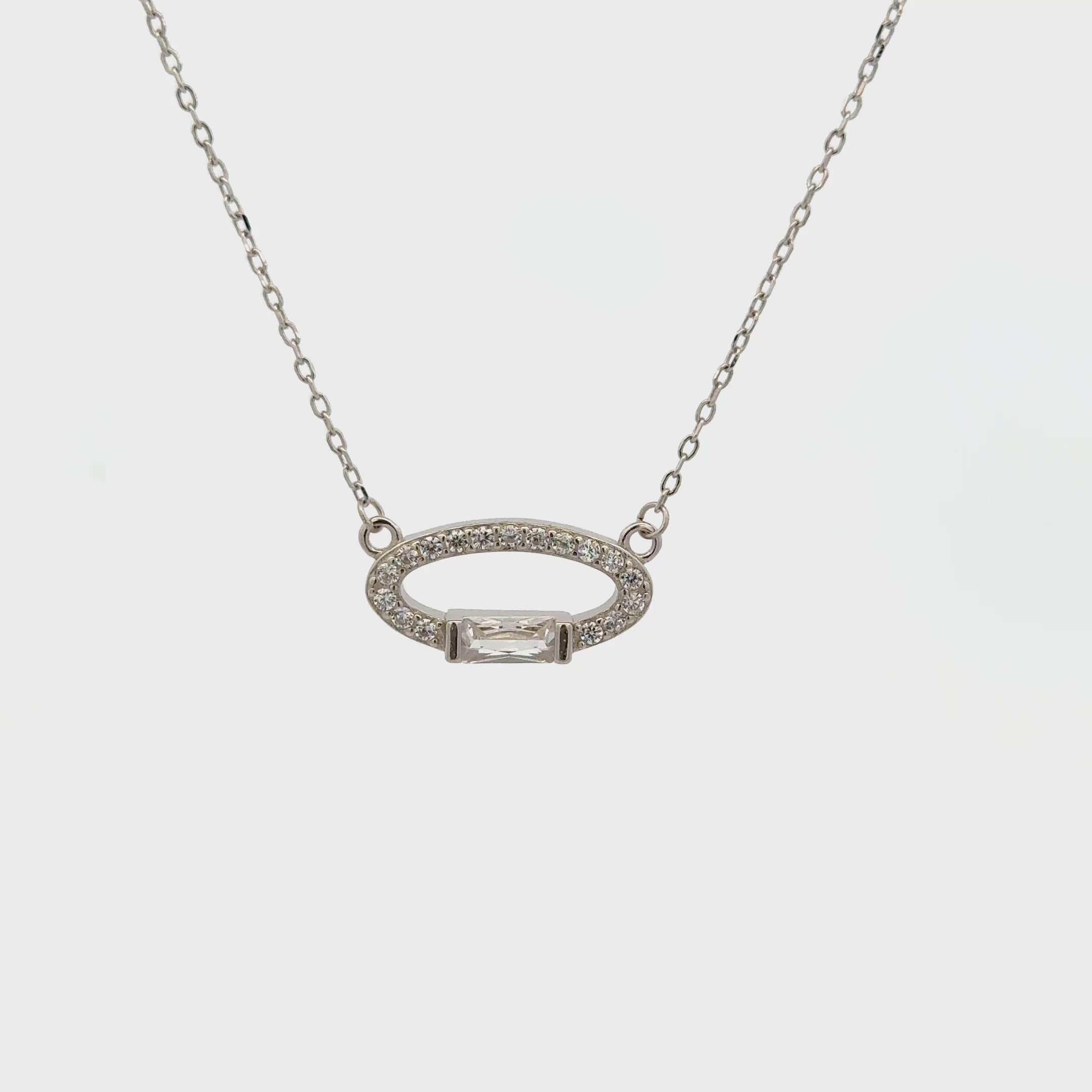 Rhodium circle chain with pendent