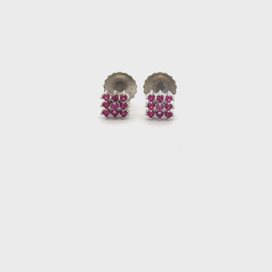 Red Multistone Earring