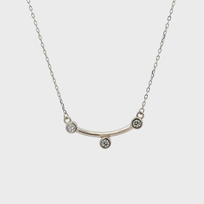 Rhodium 3 stone chain