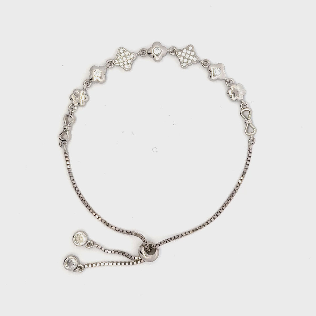 Rhodium Charming Dia bracelet
