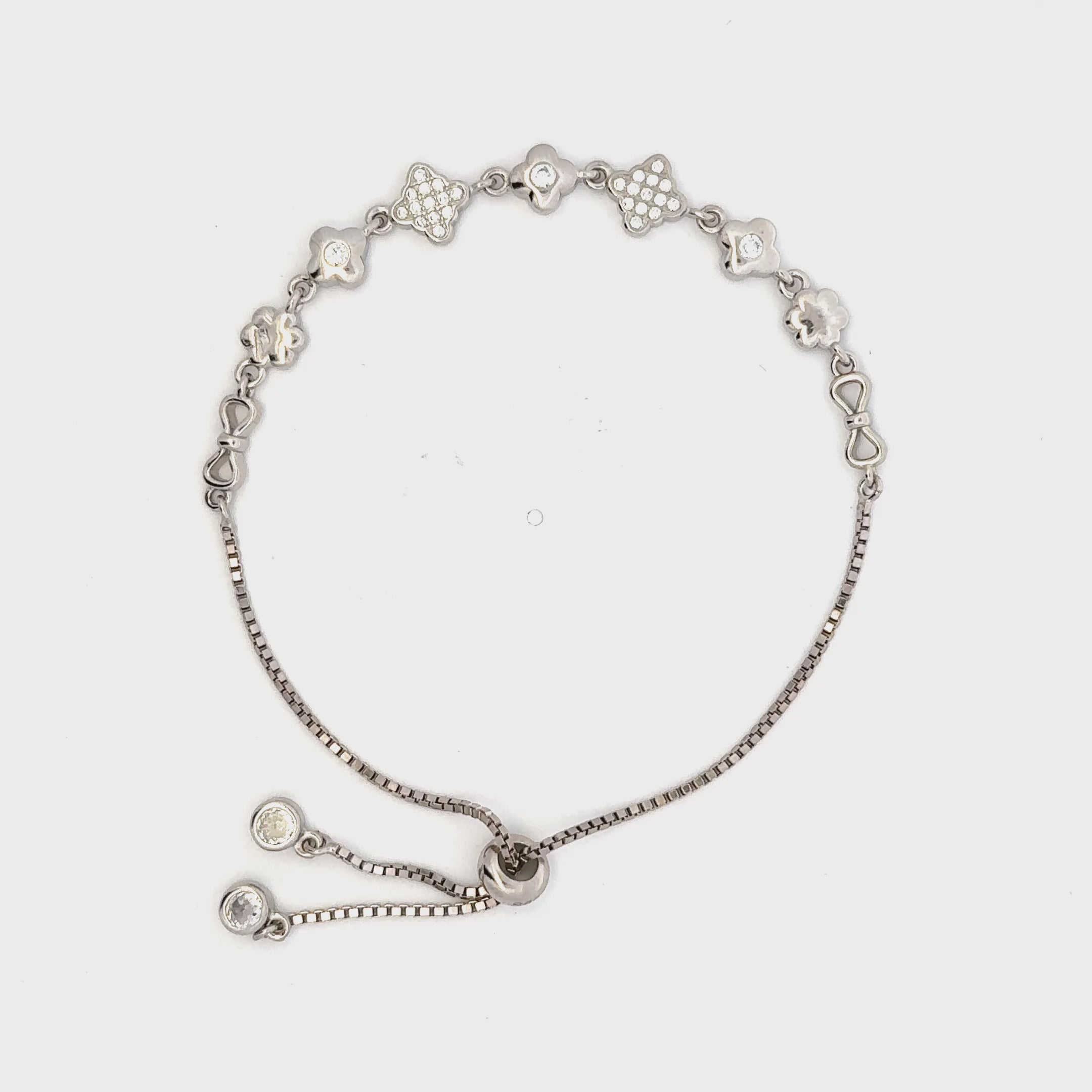 Rhodium Charming Dia bracelet