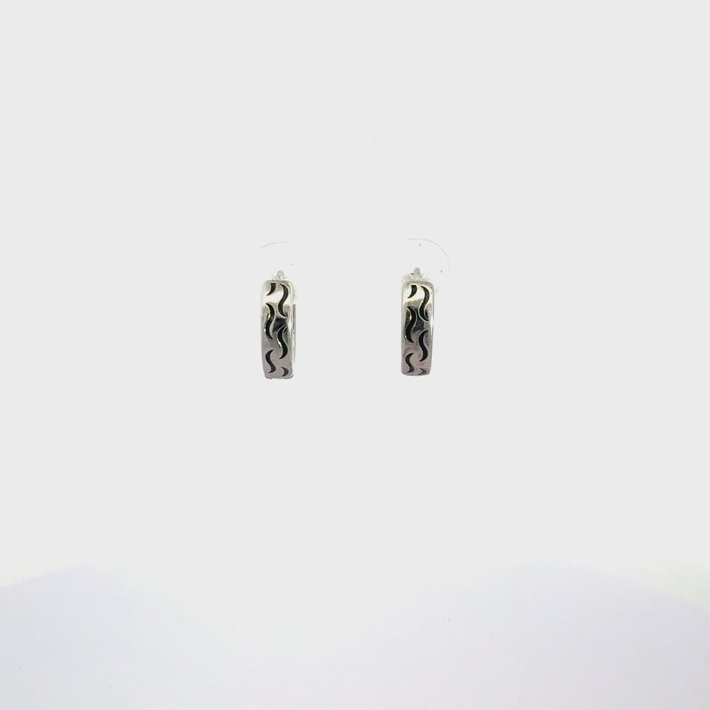 Black Enamel Bali Earring