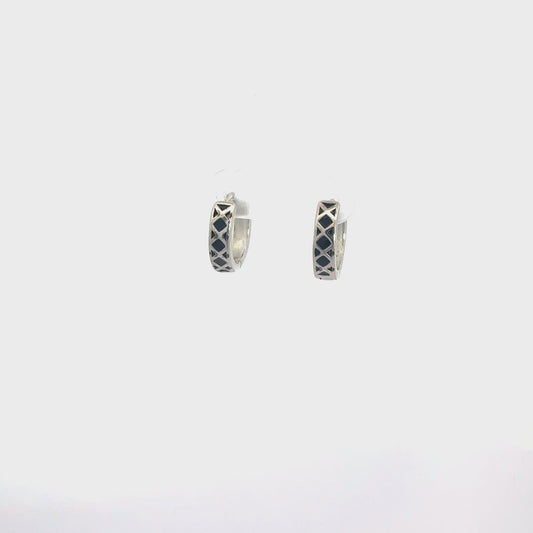 Black Enamel Bali Earring