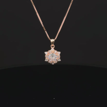 SOLITAIRE ROSEGOLD CHAIN WITH PENDANT