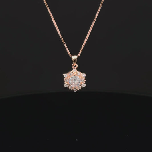 SOLITAIRE ROSEGOLD CHAIN WITH PENDANT