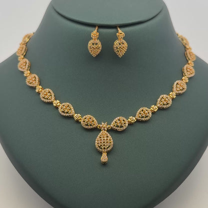 Gold Plated Necklace with earrings