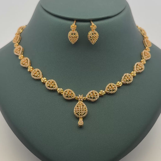 Gold Plated Necklace with earrings