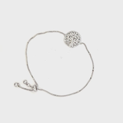 Rhodium cluster design bracelet