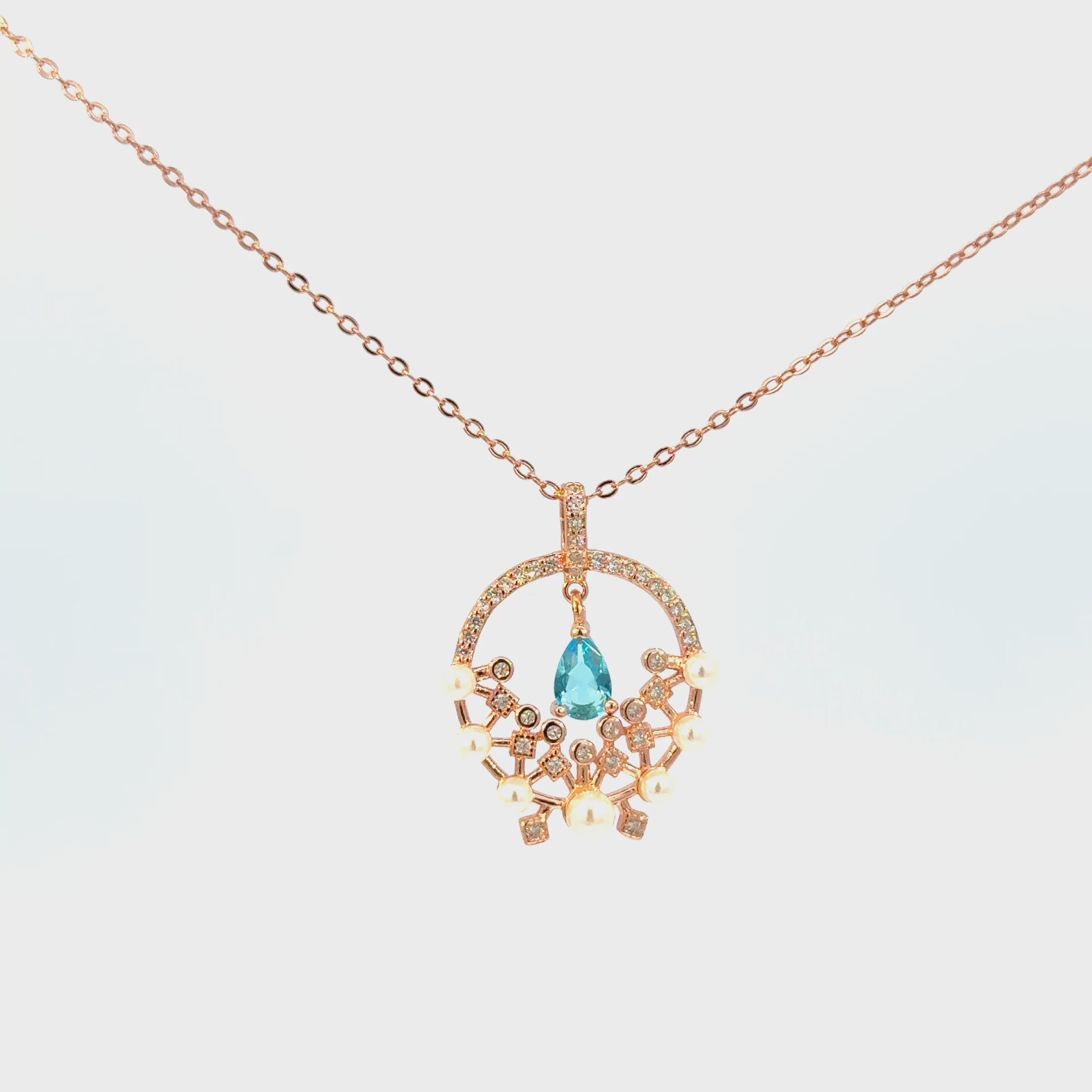 Rosegold Pearl Chain With Pendant