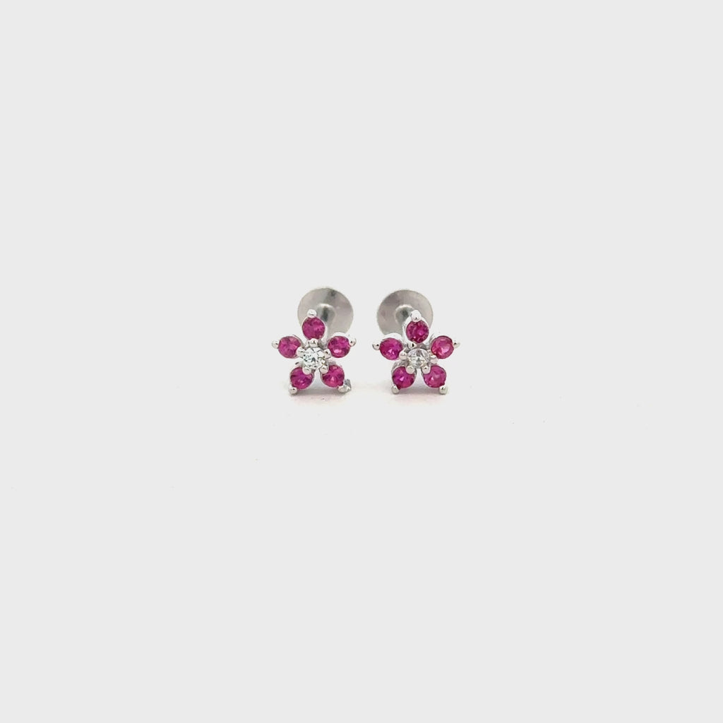 Floral Pink Stud
