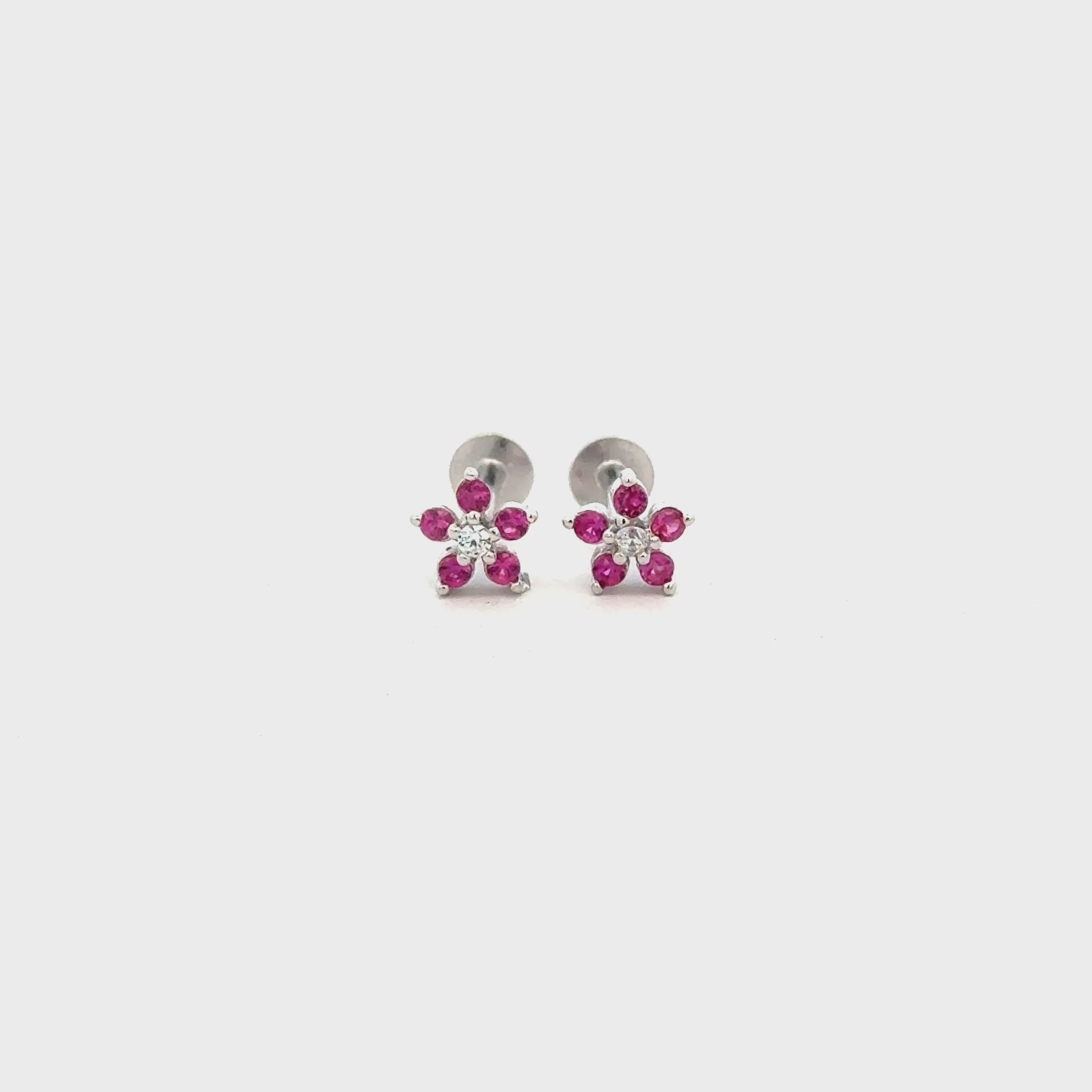 Floral Pink Stud