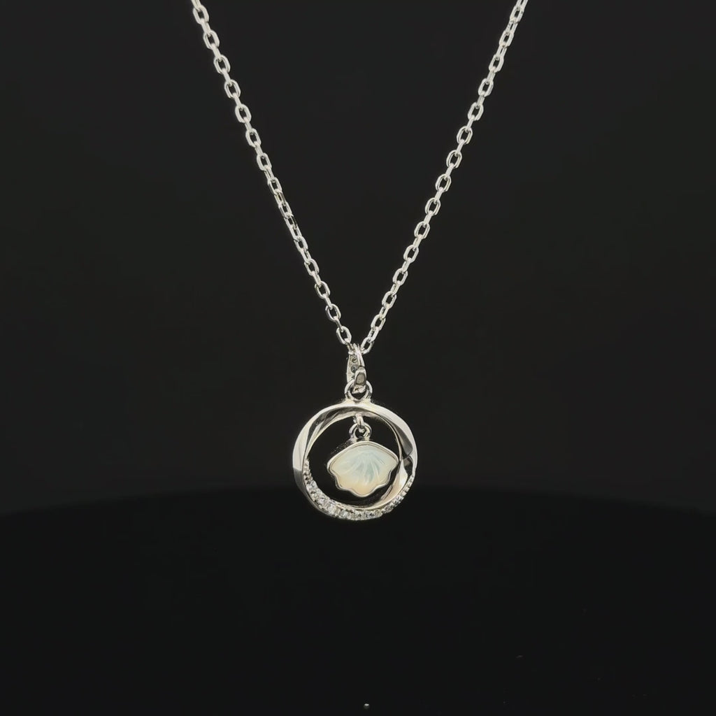 RHODIUM CIRCLE CHAIN WITH PENDANT