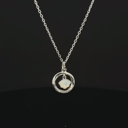 RHODIUM CIRCLE CHAIN WITH PENDANT