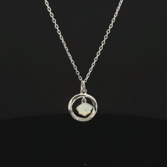 RHODIUM CIRCLE CHAIN WITH PENDANT