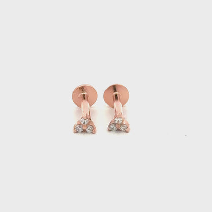 White Triangle Stud