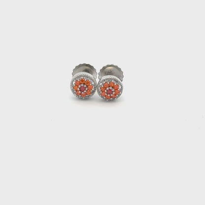 Multistone Orange Earrings