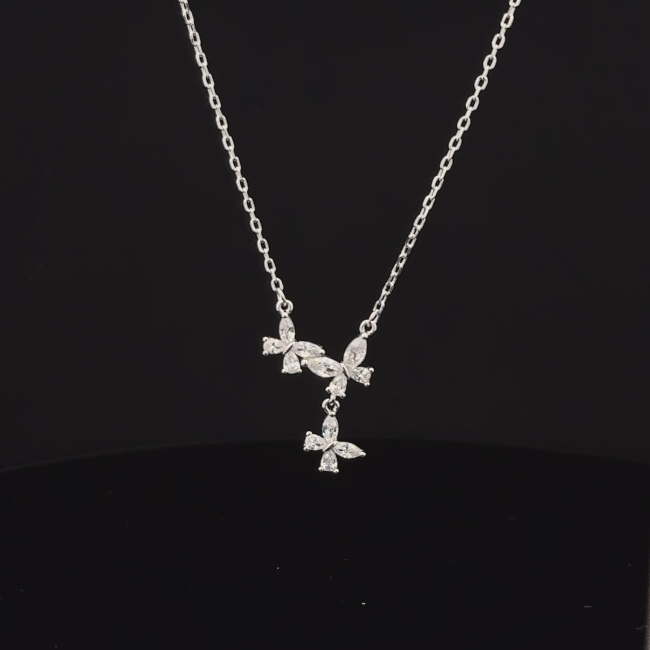 The Diamond Butterfly Cascade chain with pendant