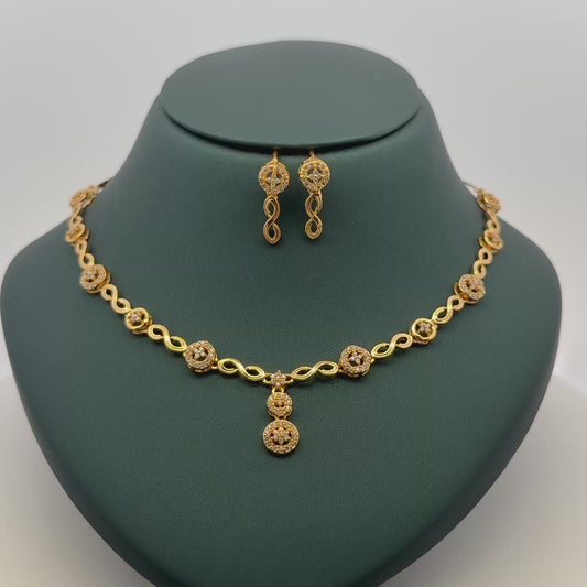 Gold Plated Necklace with earrings
